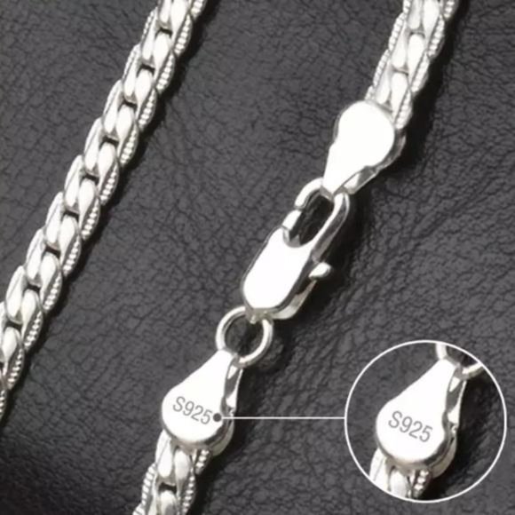NEW 20” 925 STERLING SILVER SNAKE CHAIN NECKLACE, NICE NECKLACE, CUTE NECKLACE - Picture 2 of 8